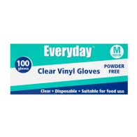See more information about the Everyday Disposable Clear Vinyl Gloves - Medium 100 per pack