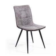 See more information about the Pair of Contemporary Panel Back Dining Chairs Grey - Dark Grey Rear