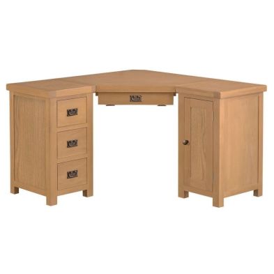 See more information about the Cotswold Oak Corner Desk Natural 3 Drawers