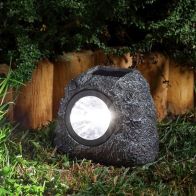 See more information about the 4 Pack Rock Solar Garden Light Ornament Decoration White LED - 10cm by Smart Solar