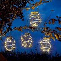 See more information about the 4 Pack Solar Garden Lantern Decoration Warm White LED - 21cm SpiraLight by Smart Solar