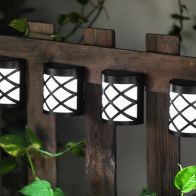 See more information about the 4 Pack Solar Garden Wall Light Decoration 2 White LED - 11.2cm by Bright Garden