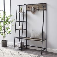 See more information about the Rustic Tall Shelving Unit Black 5 Shelves