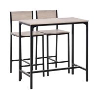 See more information about the Homcom Metal Frame Medium-density fibreboard Top Table & Bar Stool Set Black