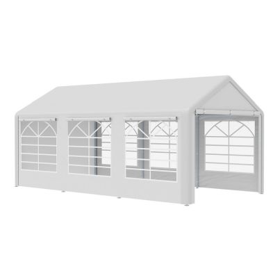 See more information about the Outsunny 6 x 3(m) Garden Gazebo Marquee Party Tent Wedding Portable Garage Carport shelter Car Canopy Outdoor Heavy Duty Steel Frame Waterproof Rot Resistant
