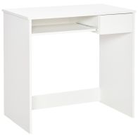 See more information about the Homcom Compact Computer Table With Keyboard Tray Drawer Study Office Working Writing Desk White