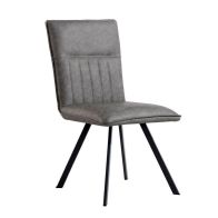 See more information about the Pair of Urban Retro Dining Chairs Metal & Faux Leather Grey