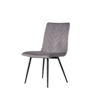 See more information about the Pair of Retro Dining Chairs Metal & Fabric Dark Grey