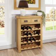 See more information about the Cotswold Wine Rack Oak Natural 4 Shelves 2 Drawers