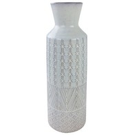 See more information about the Vase Stoneware White with Star Pattern - 44cm