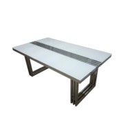 See more information about the Merrion Dining Table Stanless Steel Mirrored 1 Shelf