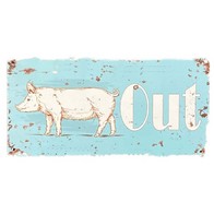 See more information about the Pig Out Sign Metal Wall Mounted - 30cm