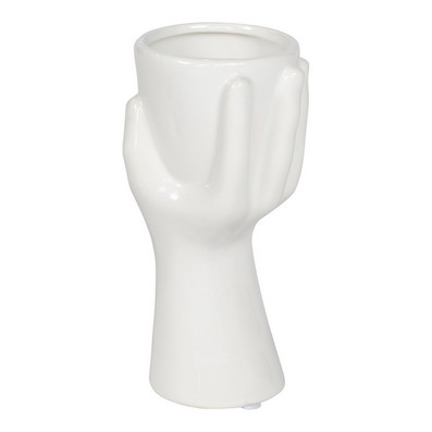 See more information about the Hand Vase Ceramic White - 17.5cm