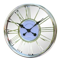 See more information about the Clock Metal Silver Wall Mounted Battery Powered - 45cm